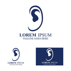 sense of  hearing or ear  icon logo vector design template illustration