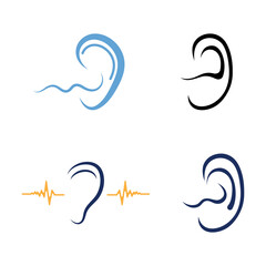 sense of  hearing or ear  icon logo vector design template illustration