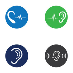 sense of  hearing or ear  icon logo vector design template illustration