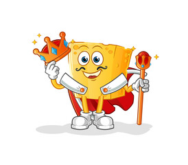 cheese king vector. cartoon character