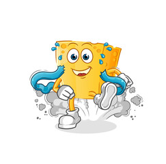 cheese runner character. cartoon mascot vector