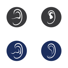 sense of  hearing or ear  icon logo vector design template illustration