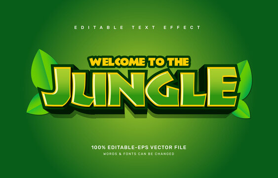 Jungle editable text effect template