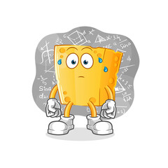 cheese thinking hard vector. cartoon character