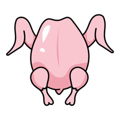 Chicken carcass in doodle style. Vector graphics.