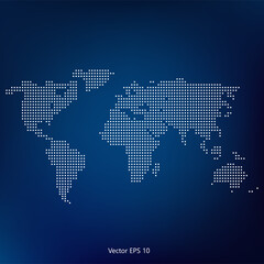 World map dot line for globallization of earth and  planet concept .Vector illustration eps10.