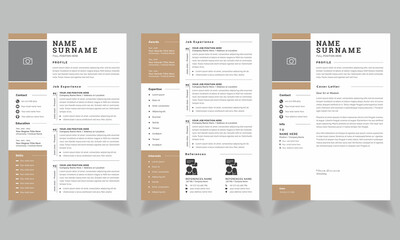 Creative Resume Layout with  professional CV Template Design or Photo