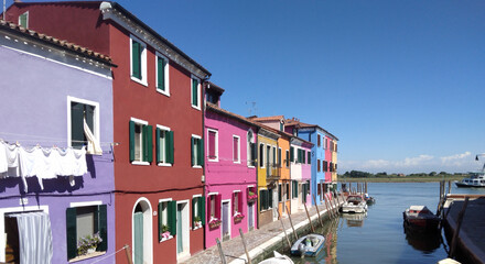 Fototapeta na wymiar Burano with colorful houses - Italy