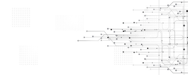 Grey white Abstract technology background, Hi tech digital connect, communication, high technology concept, science, technology background