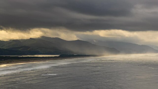 Oswald West State Park Ocean View Timelapse with Epic Light at Sunrise