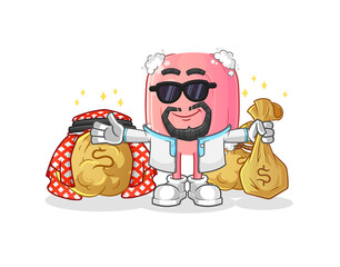soap rich arabian mascot. cartoon vector