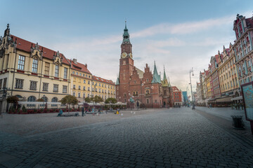 Fototapeta na wymiar Old Town Hall at Market Square - Wroclaw, Poland