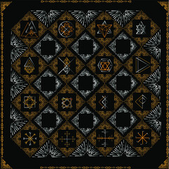 Esoteric vector lines in boho style