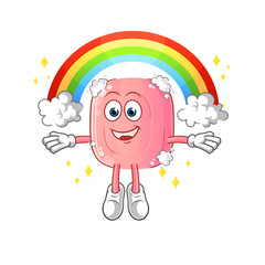 soap with a rainbow. cartoon vector