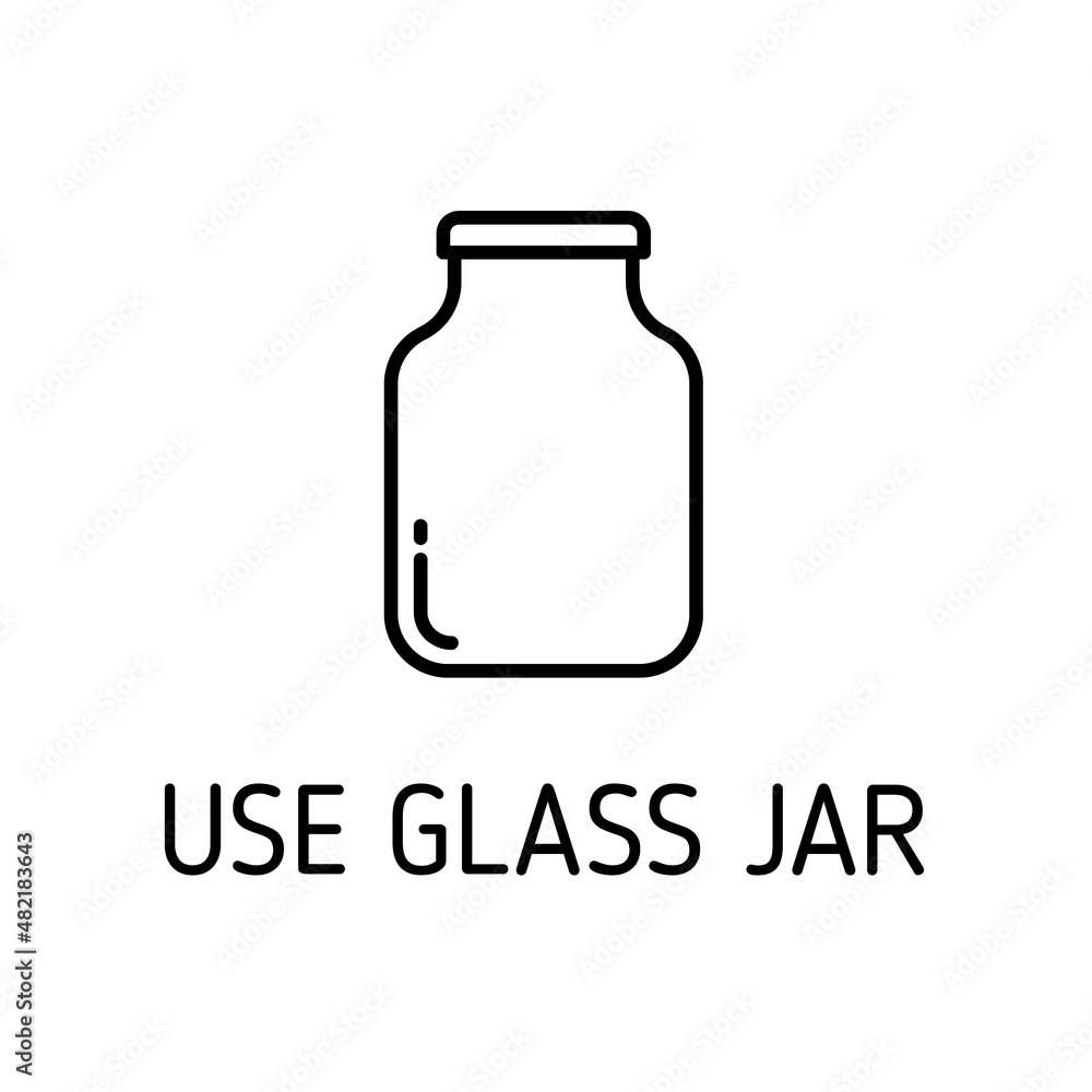 Poster use glass jar outline vector icon isolated on white background. use glass jar flat icon for web, mob