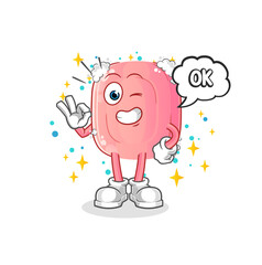 soap agree mascot. cartoon vector