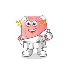 soap with greek clothing. cartoon mascot vector