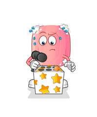 soap play whack a mole mascot. cartoon vector