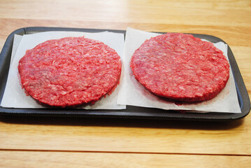 Fresh Raw Beef Hamburger Patties