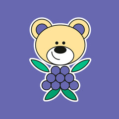 Cute berry Teddy bear Sticker