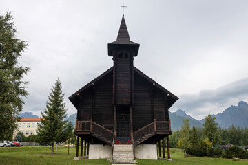 The Roman Catholic wooden church of Blessed Savior in Dolny Smokovec, Slovakia