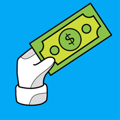 hand holding a money