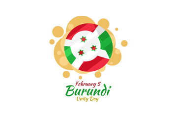 February 5, Unity Day of Burundi vector illustration. Suitable for greeting card, poster and banner.