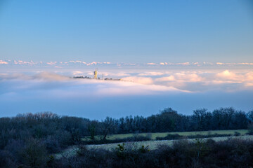 Sea ​​of ​​clouds over the Alps - Mont Thou, Lyon France