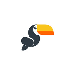 Bird Toucan logo icon symbol. Clean shape toucan bird head vector design logo