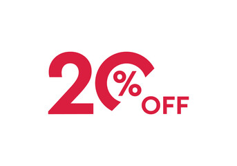 20 percent off vector text design