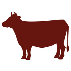 Cow silhouette illustration. Image for farm and agriculture.