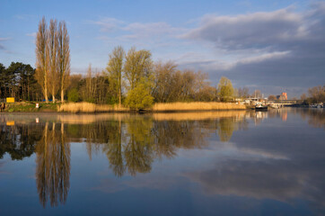 Obraz premium Beautiful morning at the river Wantij near Dordrecht