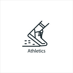 Athletics icon thin line stock illustration.Sports icon with name. Famous sports icon
