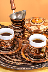 traditional turkish coffee serving set