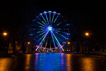 Ferris wheel in Szeged in winter time