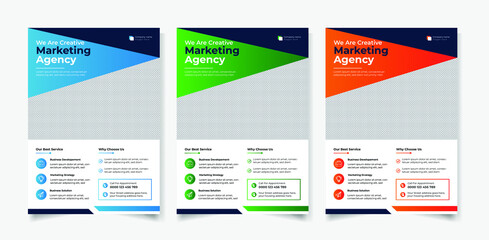 Creative digital marketing agency a4 flyer template