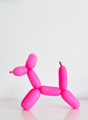 pink dog balloon with copy space