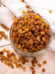 Raisins as background Grape Raisin texture.