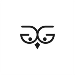 GG letter logo with owl symbol