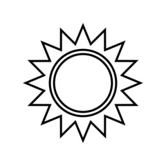 Sun line icon. Shining Sun with beams. Vector Illustration