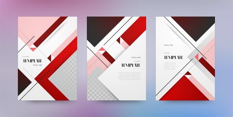 Set Cover Flyer design template squares theme vector