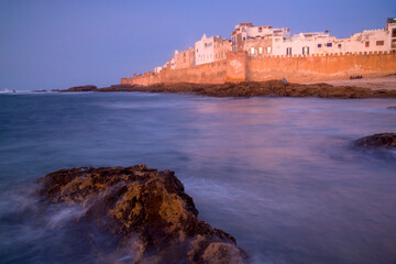 Essaouira Morocco sunset view at old town wall and Atlantic coast