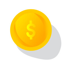 Money. Line Icon Vector. Payment system. Coins and Dollar cent Sign isolated on white background. Flat design style. Business concept.