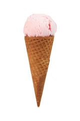 Ice cream scoop with cone isolated on white background