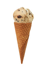 Ice cream scoop with cone isolated on white background