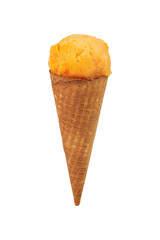 Ice cream scoop with cone isolated on white background