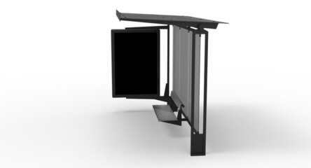 3d illustration of the bus stop
