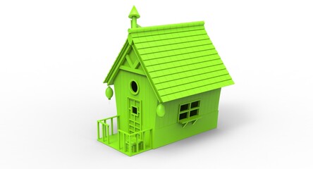 3d illustration of the cartoon child house
