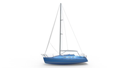 3d illustration of the yacht
