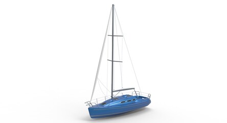 3d illustration of the yacht
